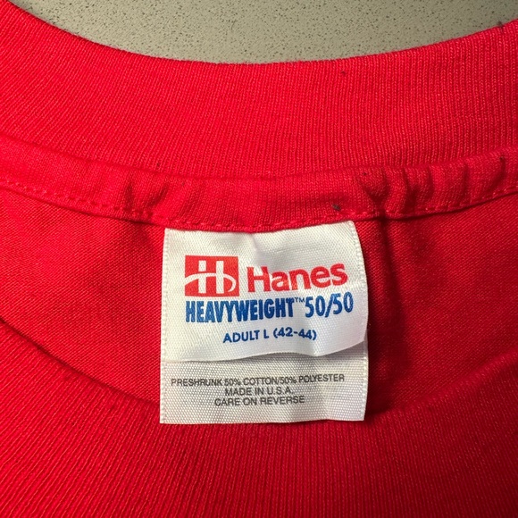 Men’s VTG 90’s New Retired Single Stitch T-Shirt sz L 50/50 Hanes - Picture 3 of 5